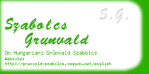 szabolcs grunvald business card